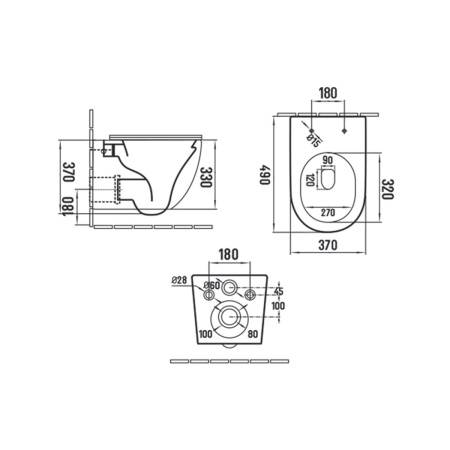 Унитаз подвесной безободковый Vincea Globo VT1-14SMO океан матовый, с сиденьем микролифт
